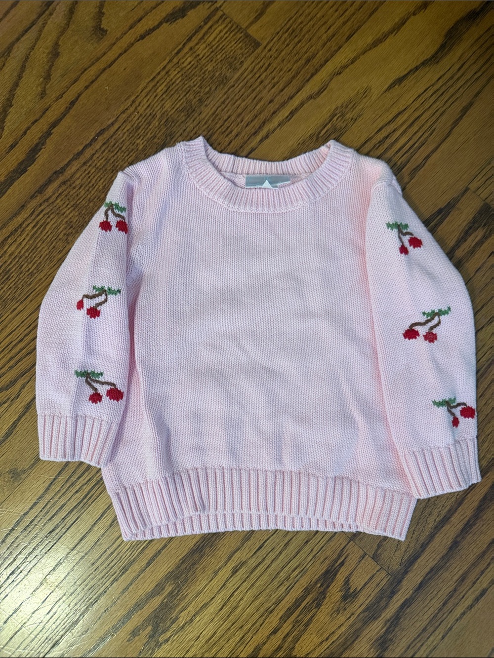 Little English Pink Cherry-Accent Crewneck Sweater